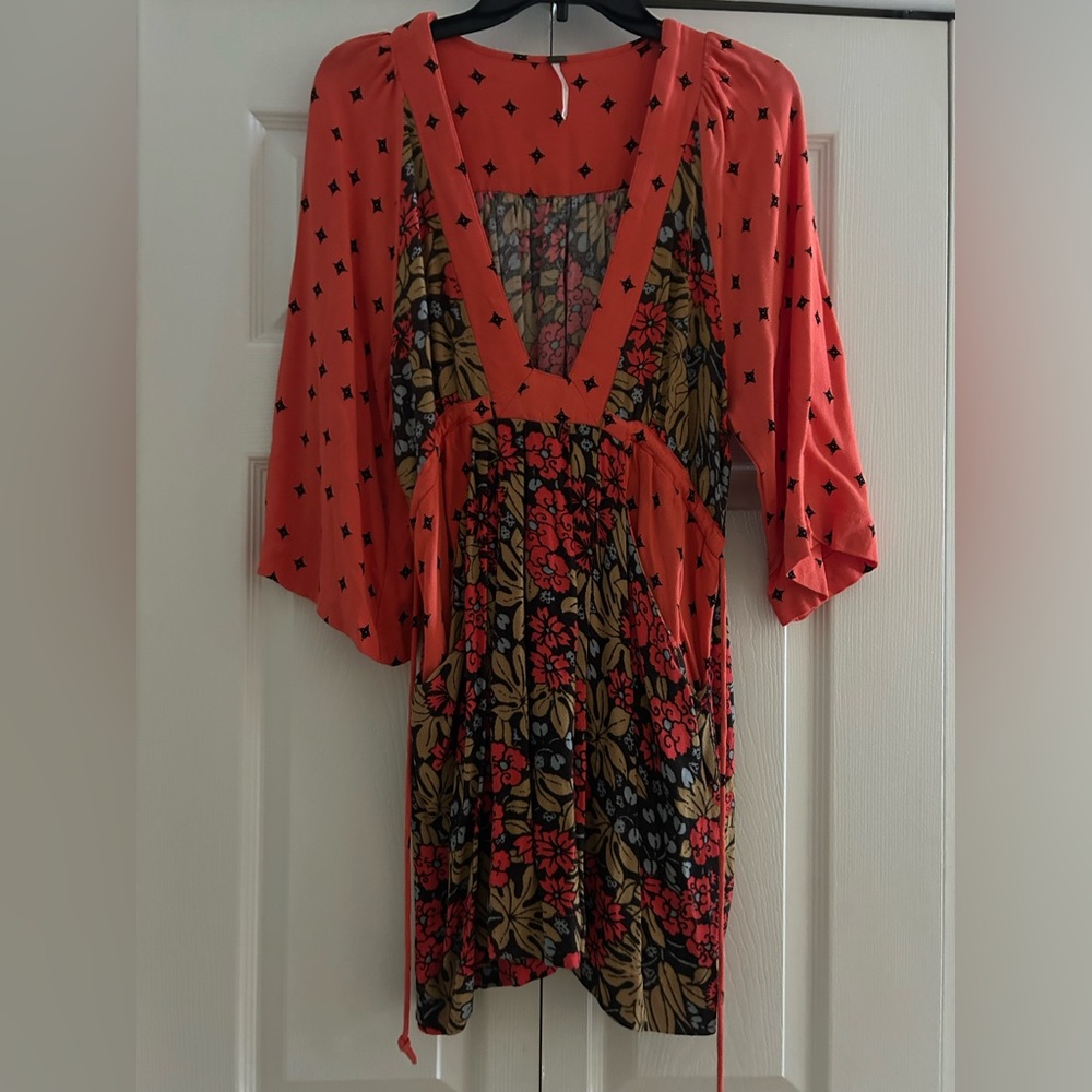 Free People Floral Sleeve Dress